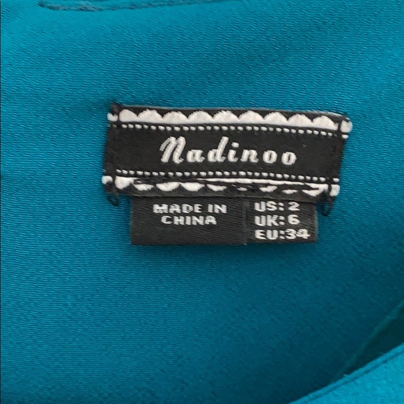 Anthropologie Cropped Teal Blouse - Picture 2 of 4